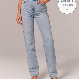 light wash high rise straight leg jeans